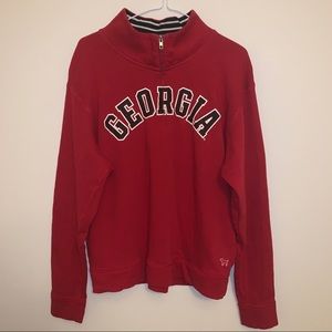 Pink Pull Over, Half Zip Georgia Sweatshirt